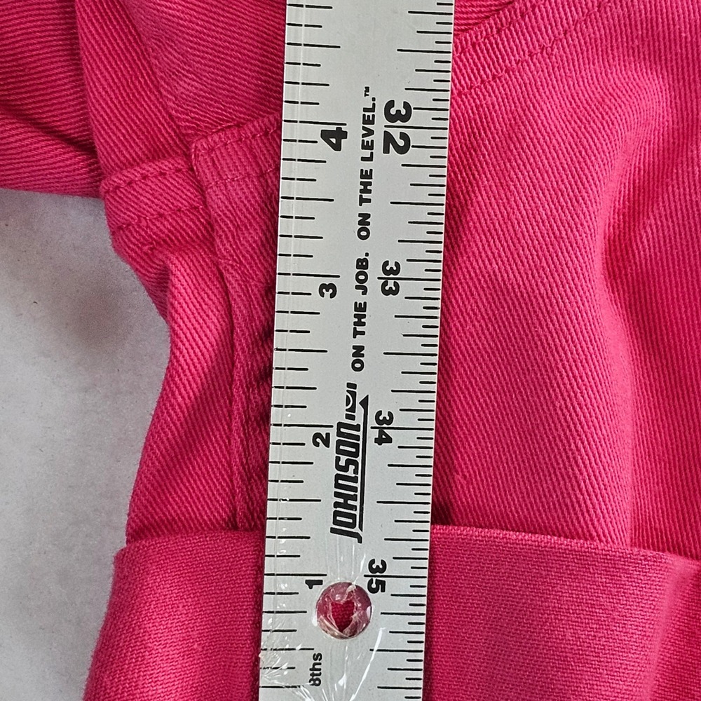 Eloquii Denim Hot Pink High Rise Cuffed Jean Shorts Womens Size 16 NEW - Picture 6 of 11